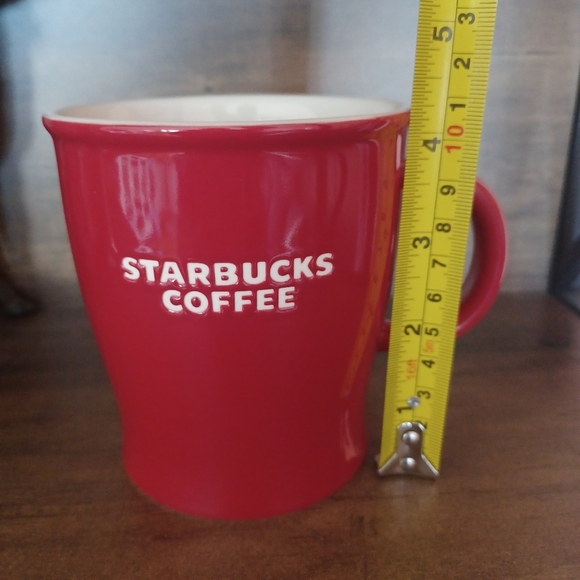 Starbucks 2008 Ceramic Coffee Tea Red With White Logo Mug Cup - Picture 7 of 10